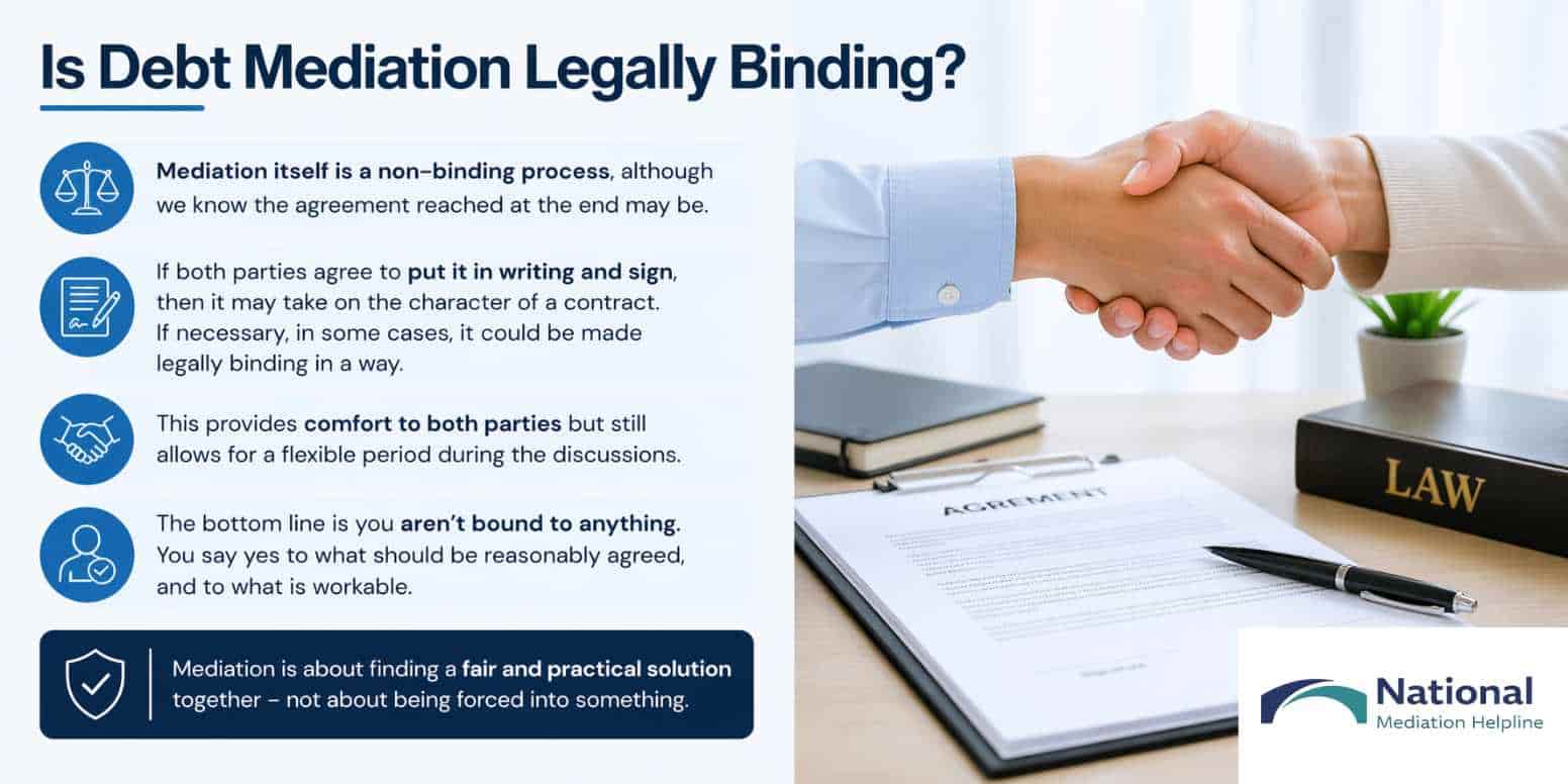 Is Debt Mediation Legally Binding Chesterfield