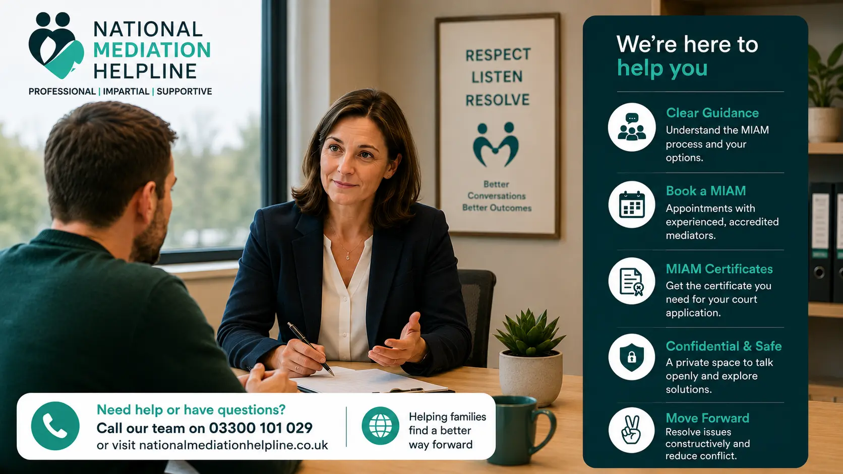 MIAM Exemptions Explained National Medaition Helpline UK Chesterfield